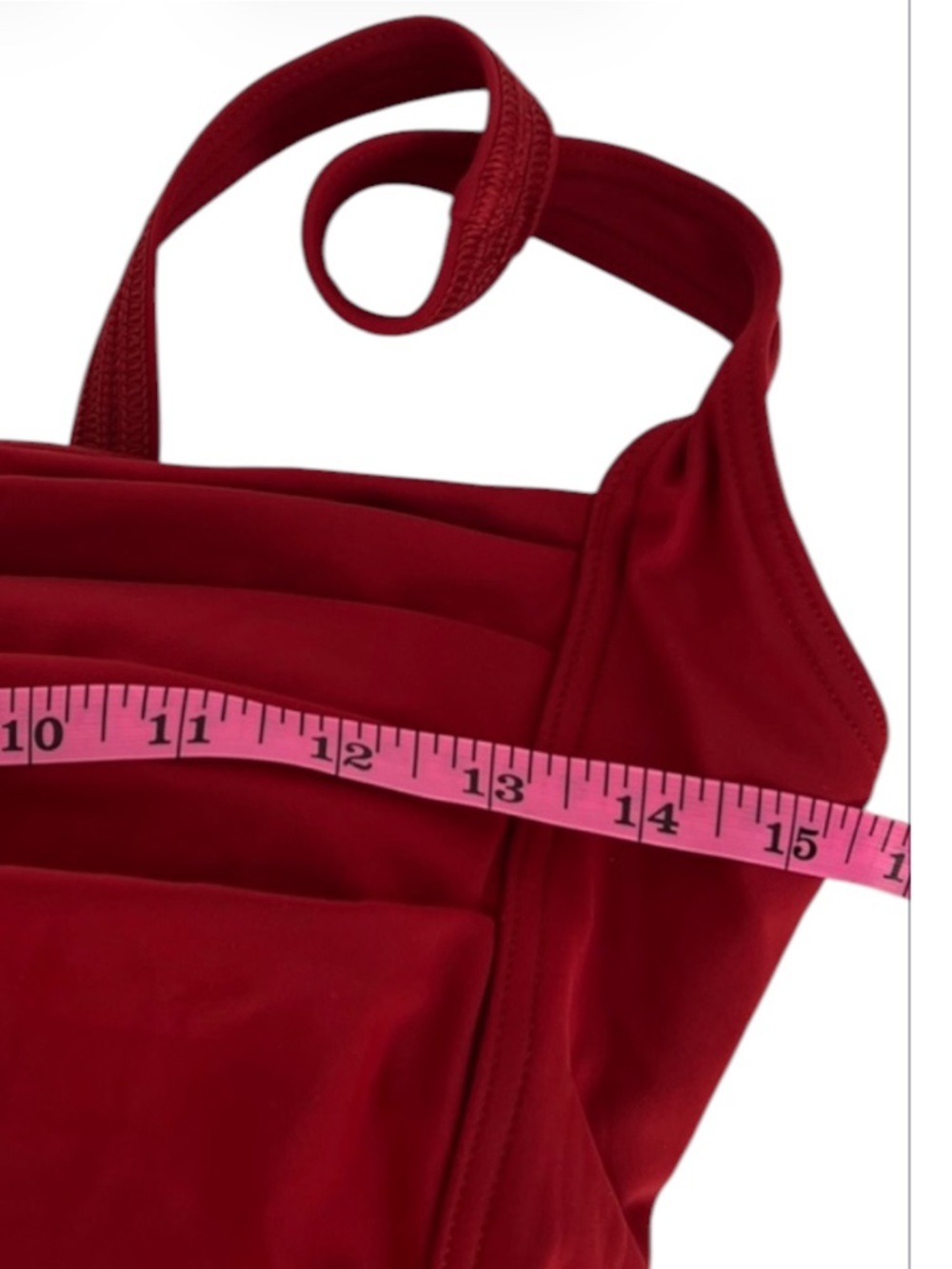 Calvin Klein Ruched Burgundy One-Piece Bathing Suit Size 14 - Picture 5 of 8